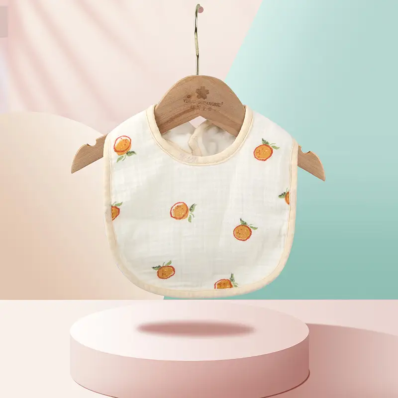 Pure Cotton U-Shaped Baby Bib with Sun Print