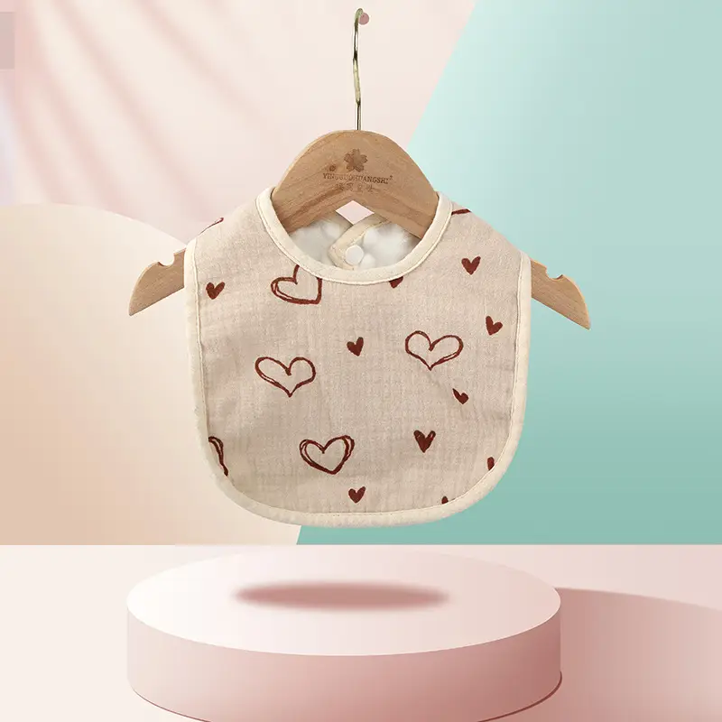 Pure Cotton U-Shaped Baby Bib with Sun Print
