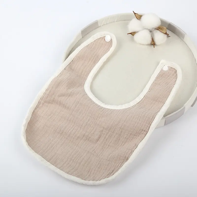 Pure Cotton U-Shaped Baby Bib with Sun Print