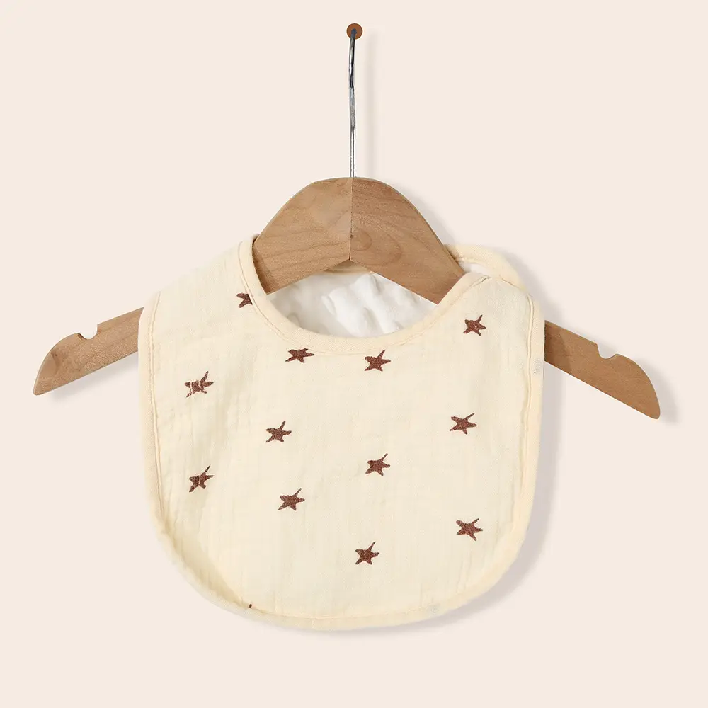 Pure Cotton U-Shaped Baby Bib with Sun Print