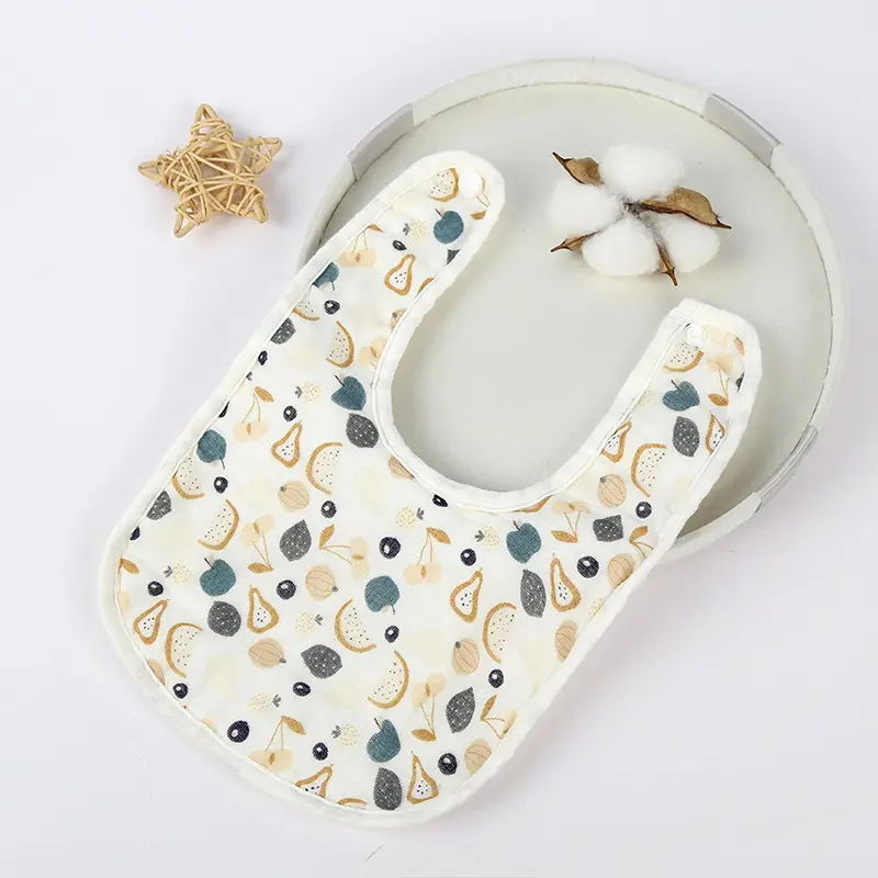 Pure Cotton U-Shaped Baby Bib with Sun Print