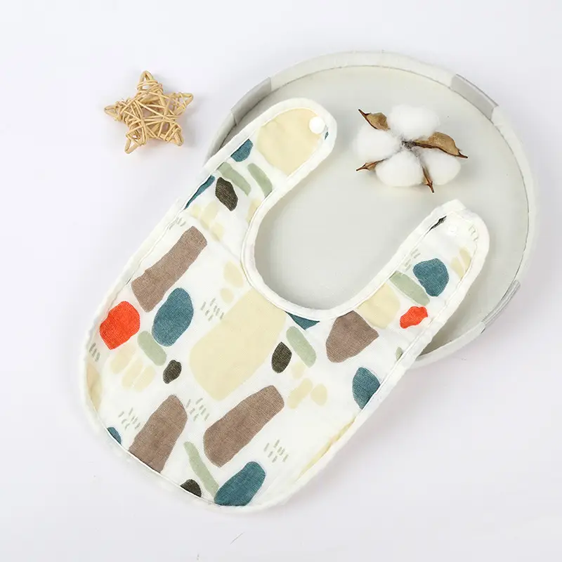 Pure Cotton U-Shaped Baby Bib with Sun Print