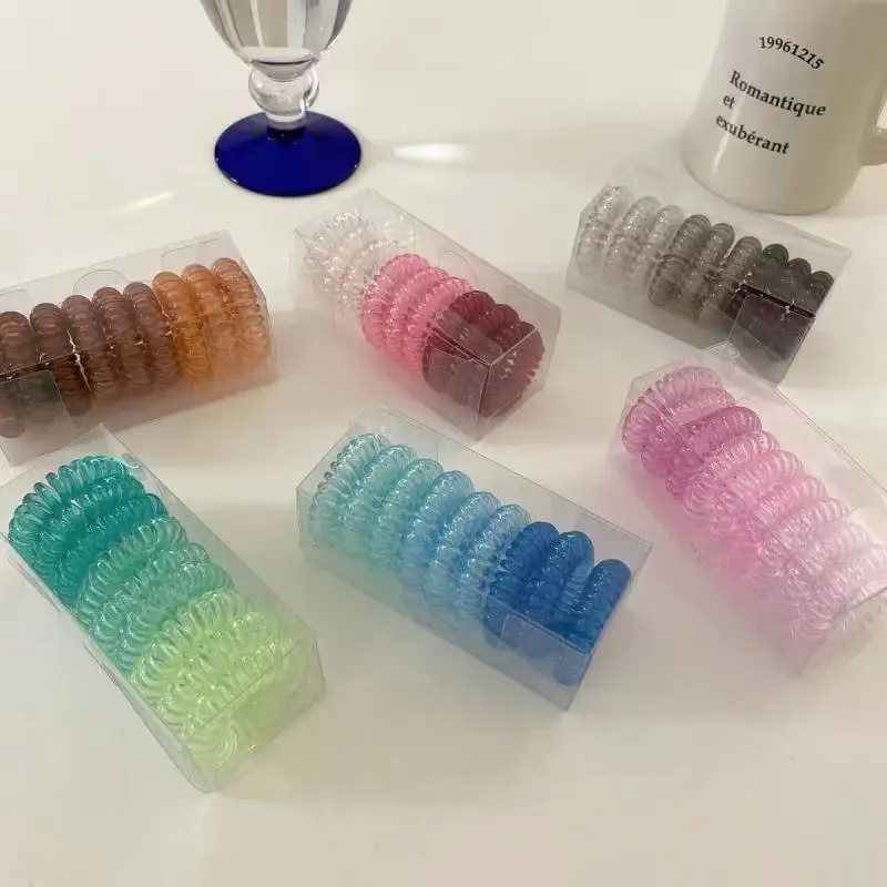 9 Box Variable Hair Ring Cross-border Phone Coil Temperament Simple Small Hair Tie Transparent Hair Ring - Image 14