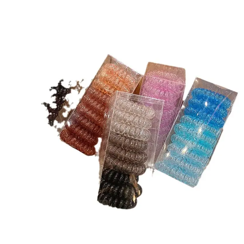 9 Box Variable Hair Ring Cross-border Phone Coil Temperament Simple Small Hair Tie Transparent Hair Ring - Image 16