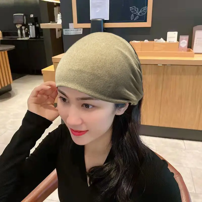 Wholesale Knitted Elastic Headband for Women Brown - Image 2