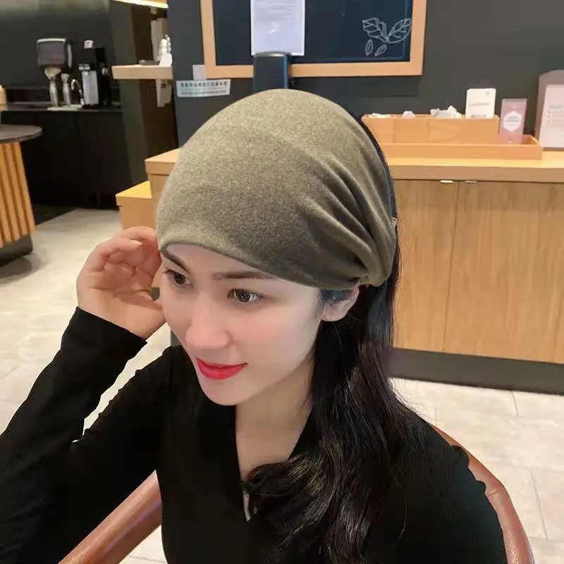 Wholesale Knitted Elastic Headband for Women Brown - Image 3