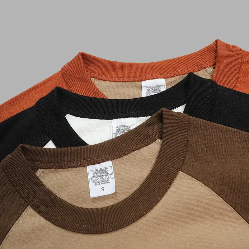 Men's Japanese Style Long Sleeve T-Shirt Brown White Black - Image 7
