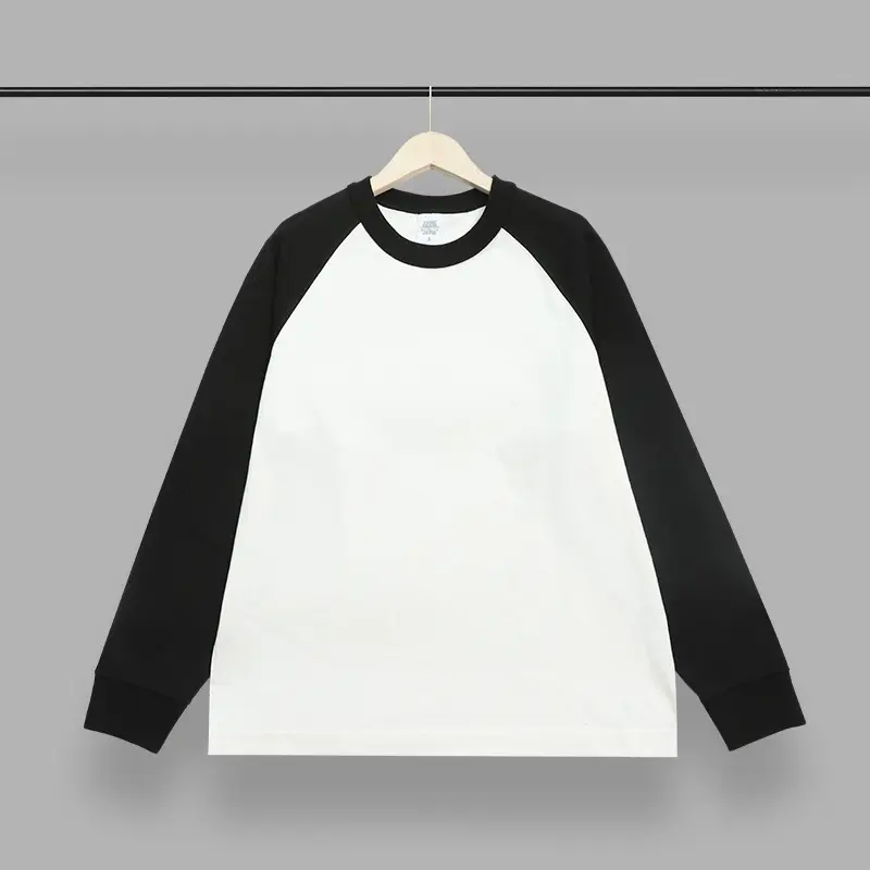 Men's Japanese Style Long Sleeve T-Shirt Brown White Black - Image 8