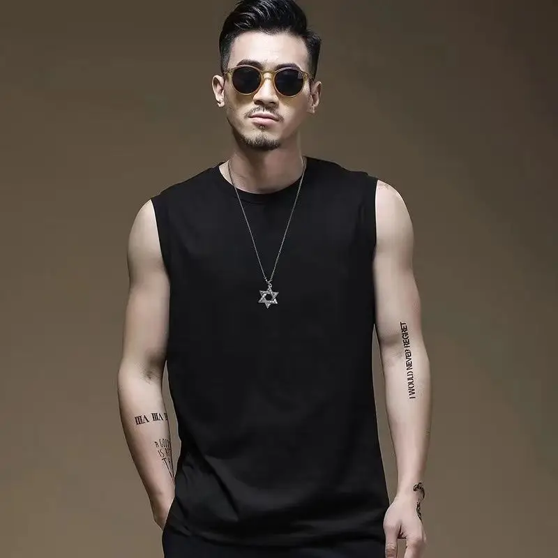 Men's Black & Grey Sleeveless Vests Summer Wear - Image 8