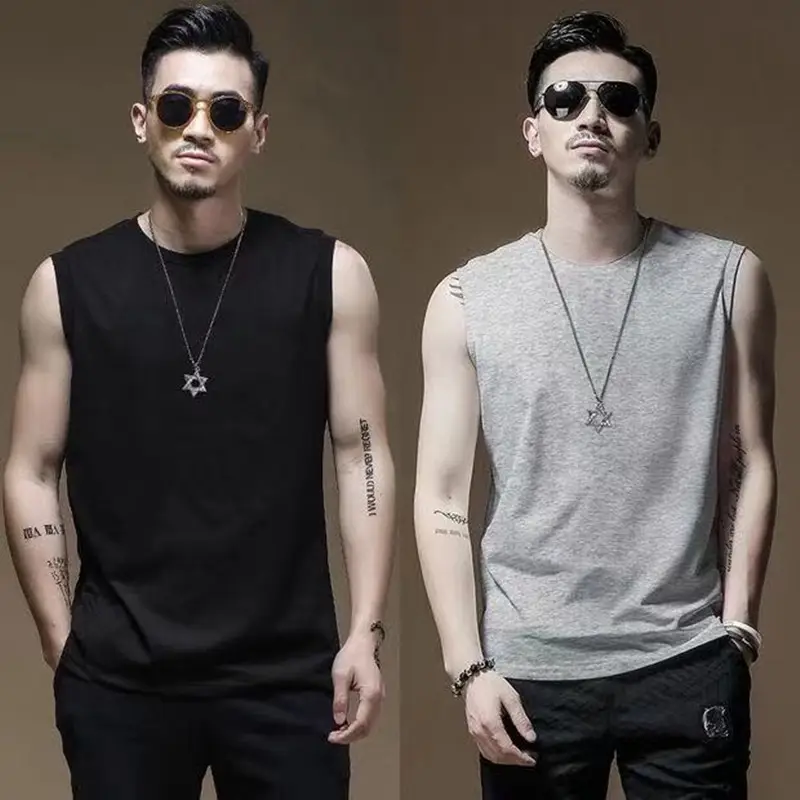 Men's Black & Grey Sleeveless Vests Summer Wear - Image 10