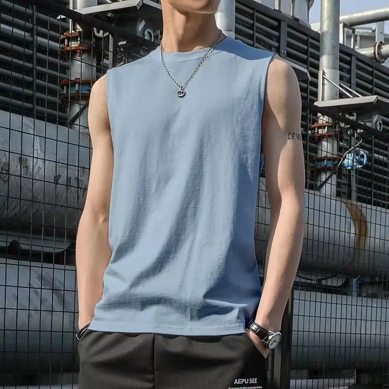Men's Black & Grey Sleeveless Vests Summer Wear - Image 5