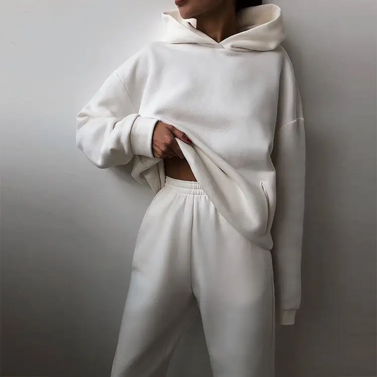 2025 Spring White Hooded Sweatshirt & Long Pants Set — feature 10
