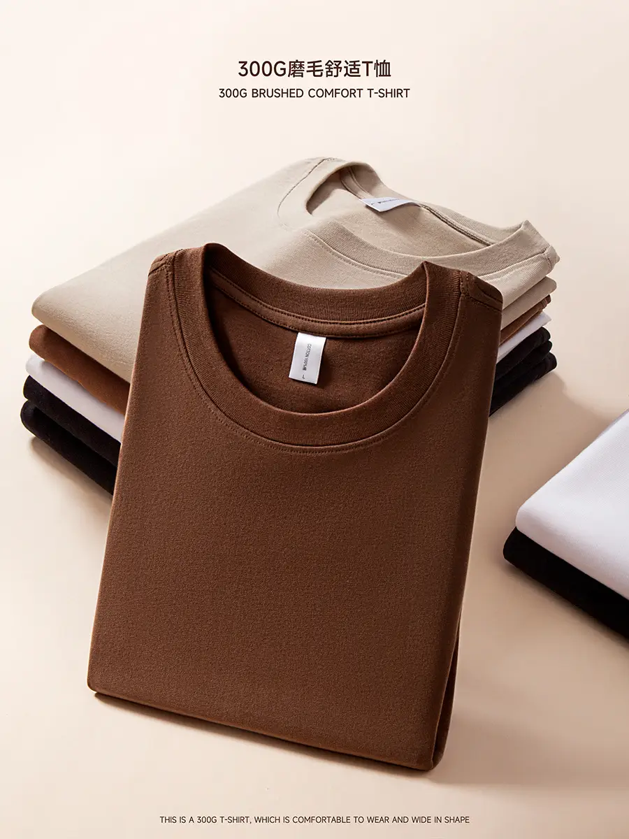 Black Pure Cotton Men's T-Shirt 300g Loose Fit - Image 9