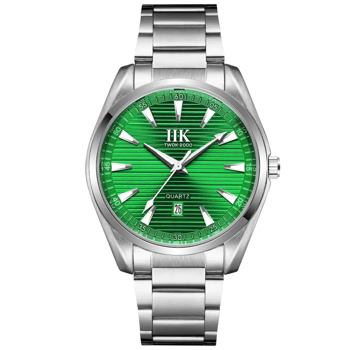IIK Men's Blue Analog Quartz Watch with Steel Band - Image 11