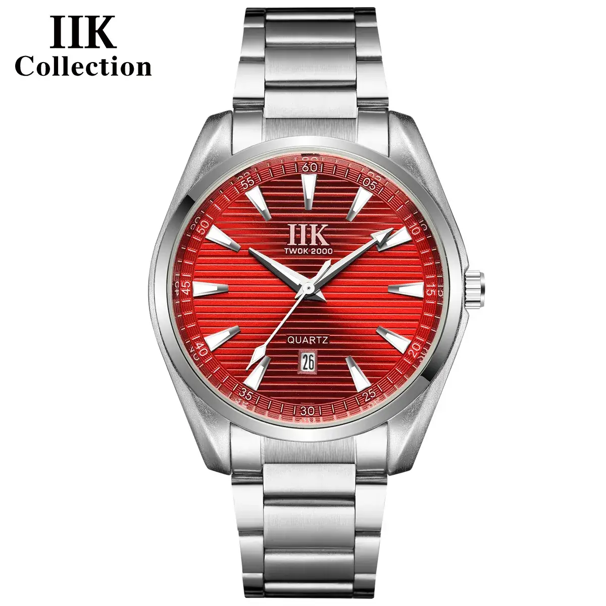 IIK Men's Blue Analog Quartz Watch with Steel Band - Image 4