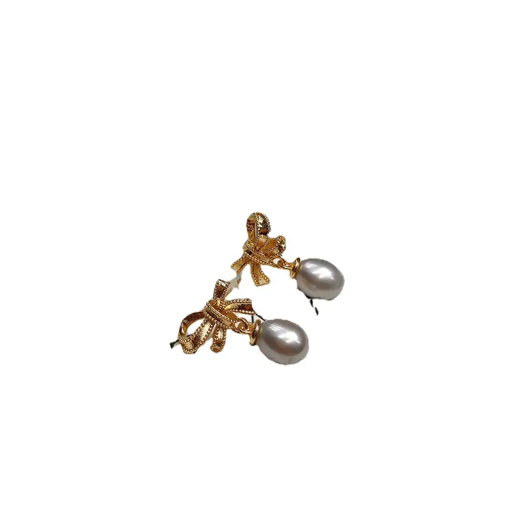Pearl Earrings with Bow Design for Women - Image 12