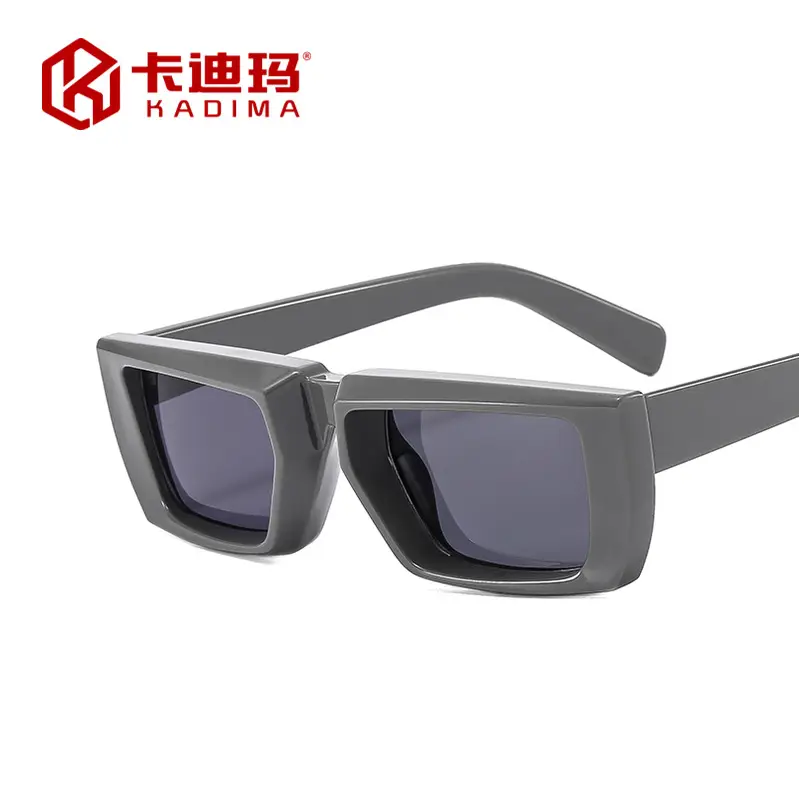 2023 Y2K Thick Black Sunglasses with Red Lens