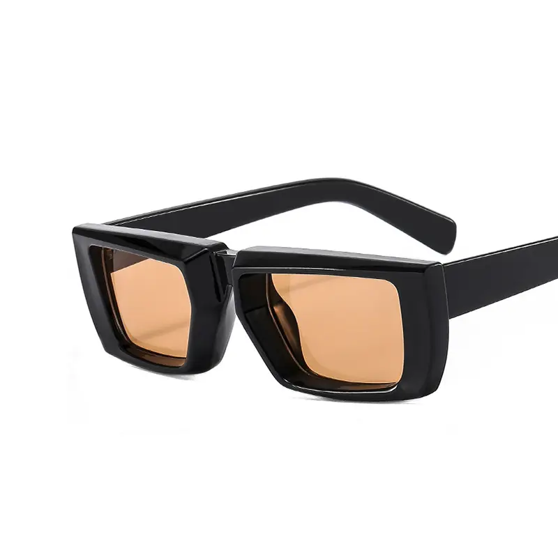 2023 Y2K Thick Black Sunglasses with Red Lens