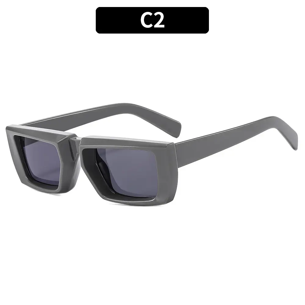 2023 Y2K Thick Black Sunglasses with Red Lens