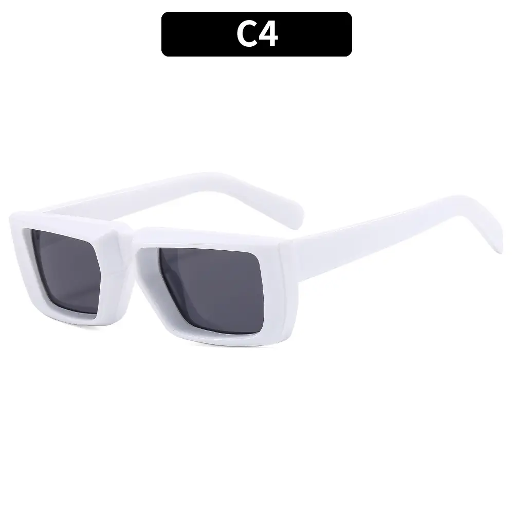 2023 Y2K Thick Black Sunglasses with Red Lens