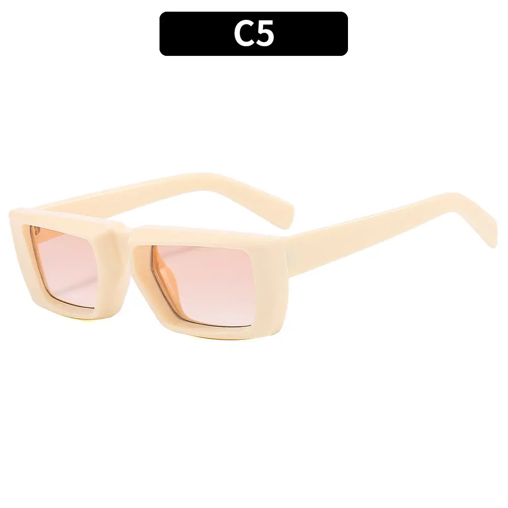 2023 Y2K Thick Black Sunglasses with Red Lens