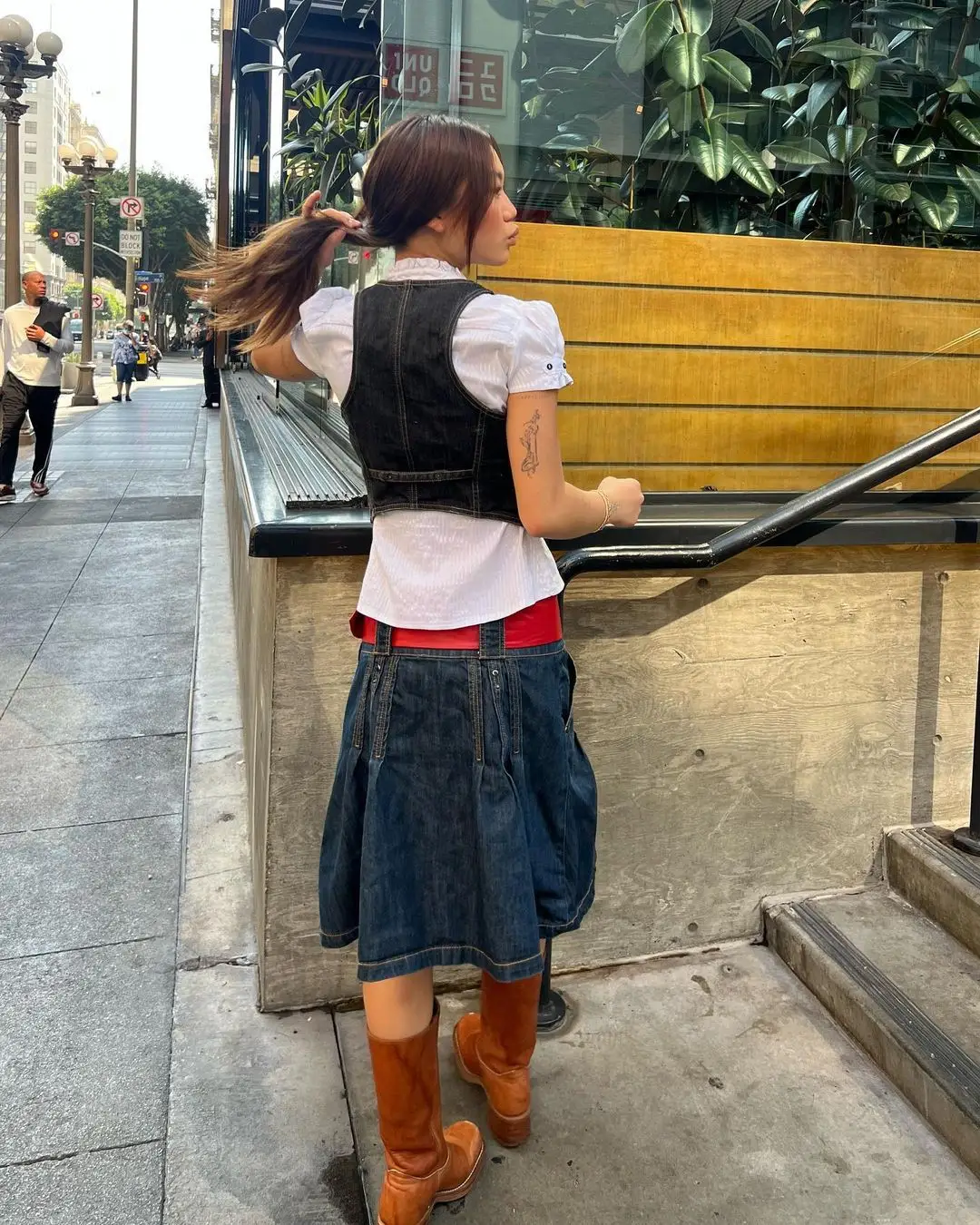 European American Slim Denim Vest Women — feature 7