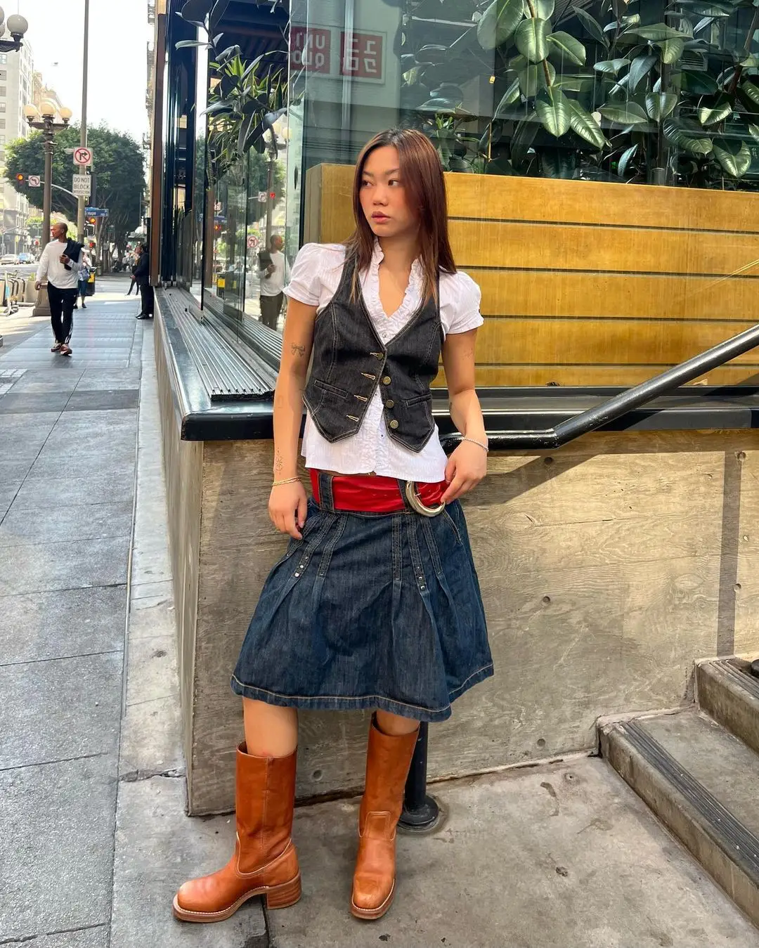 European American Slim Denim Vest Women — feature 8