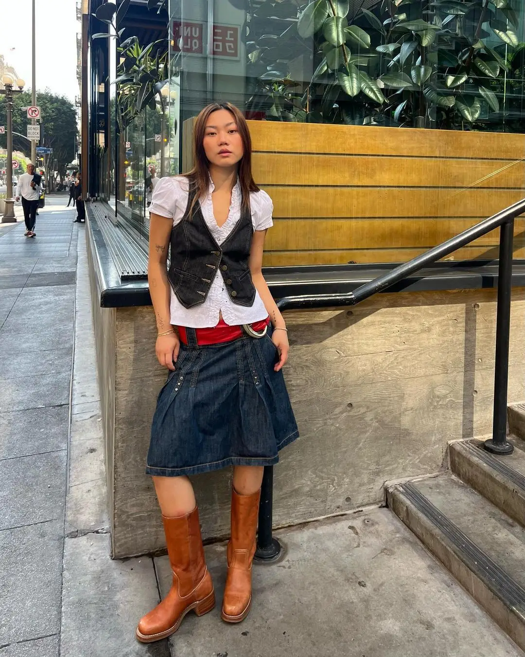 European American Slim Denim Vest Women — feature 9