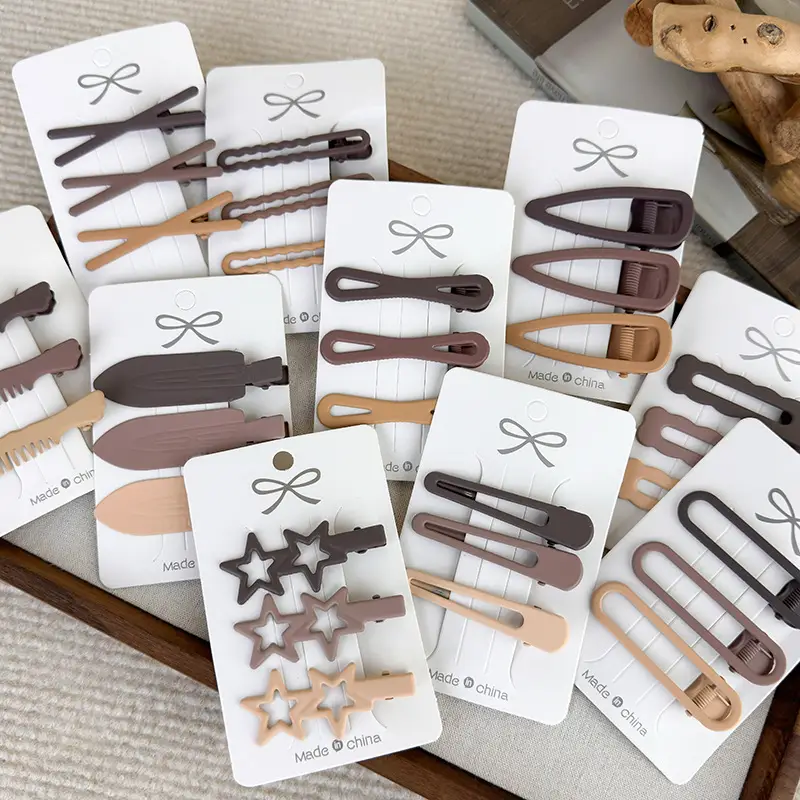 2025 New Hair Clips Women Brown Star Buckle - Image 12