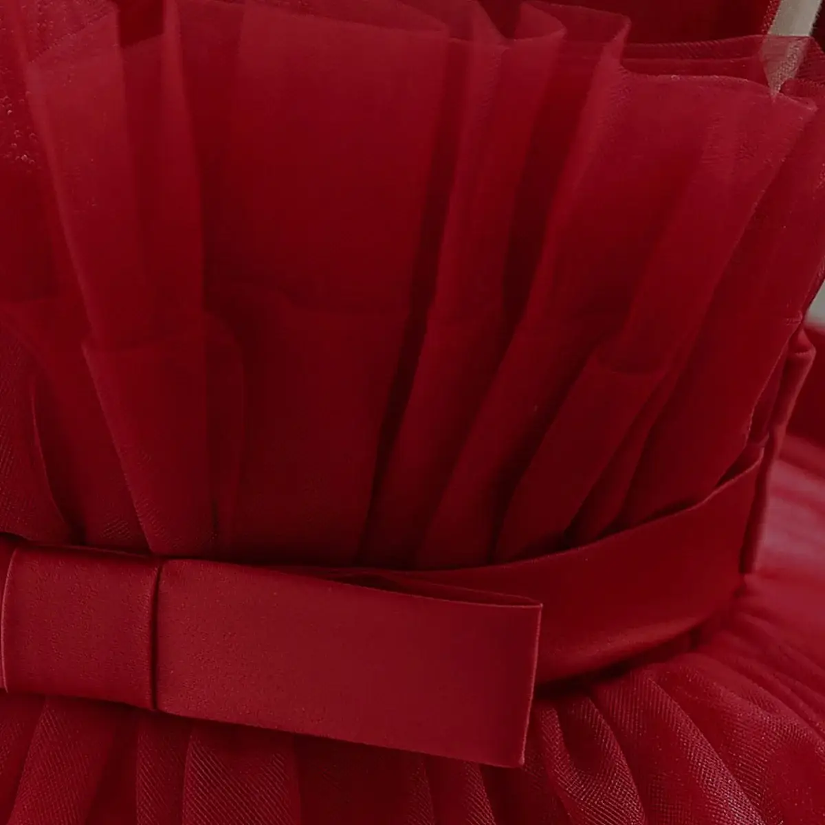 Red Sleeveless Mesh Tulle Dress for Girls 1-2Yr — feature 17