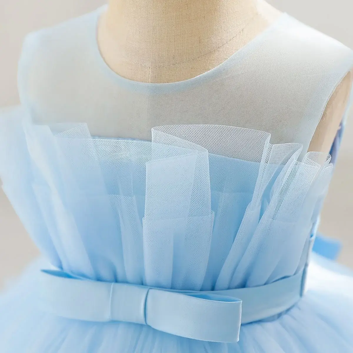 Red Sleeveless Mesh Tulle Dress for Girls 1-2Yr — feature 19