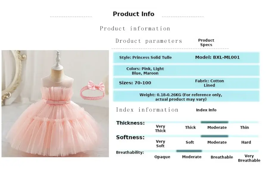Red Sleeveless Mesh Tulle Dress for Girls 1-2Yr — feature 2