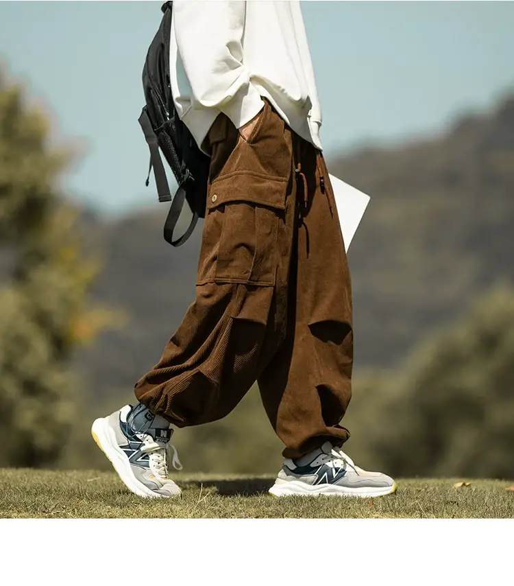 Men's Green Thick-Waist Wide-leg Casual Pants — feature 10