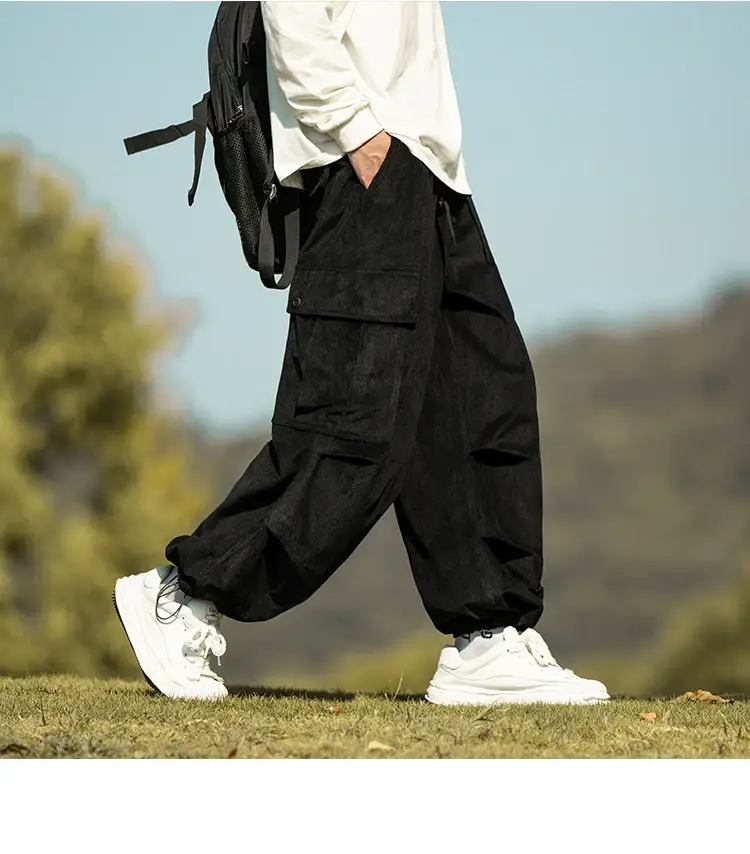 Men's Green Thick-Waist Wide-leg Casual Pants — feature 21