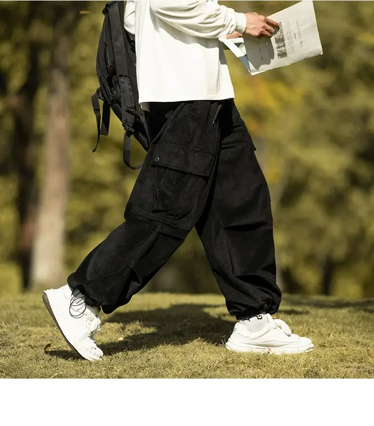 Men's Green Thick-Waist Wide-leg Casual Pants — feature 23
