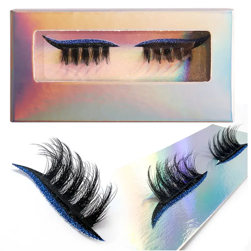 Colorful Fake Eyelashes for Women with Self-Adhesive Design