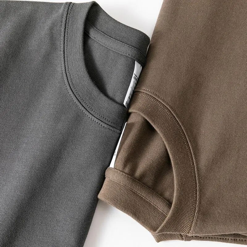 200g Loose Shoulder T-Shirt Maroon Men Women - Image 17