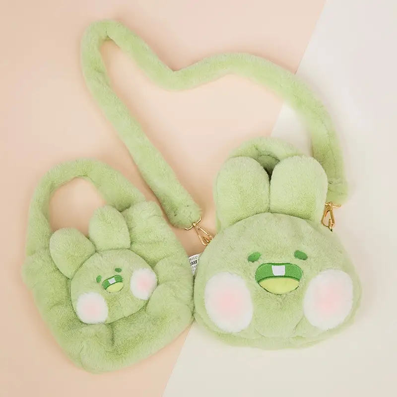Cute Green Plush Doll Handbag for Baby - Image 10