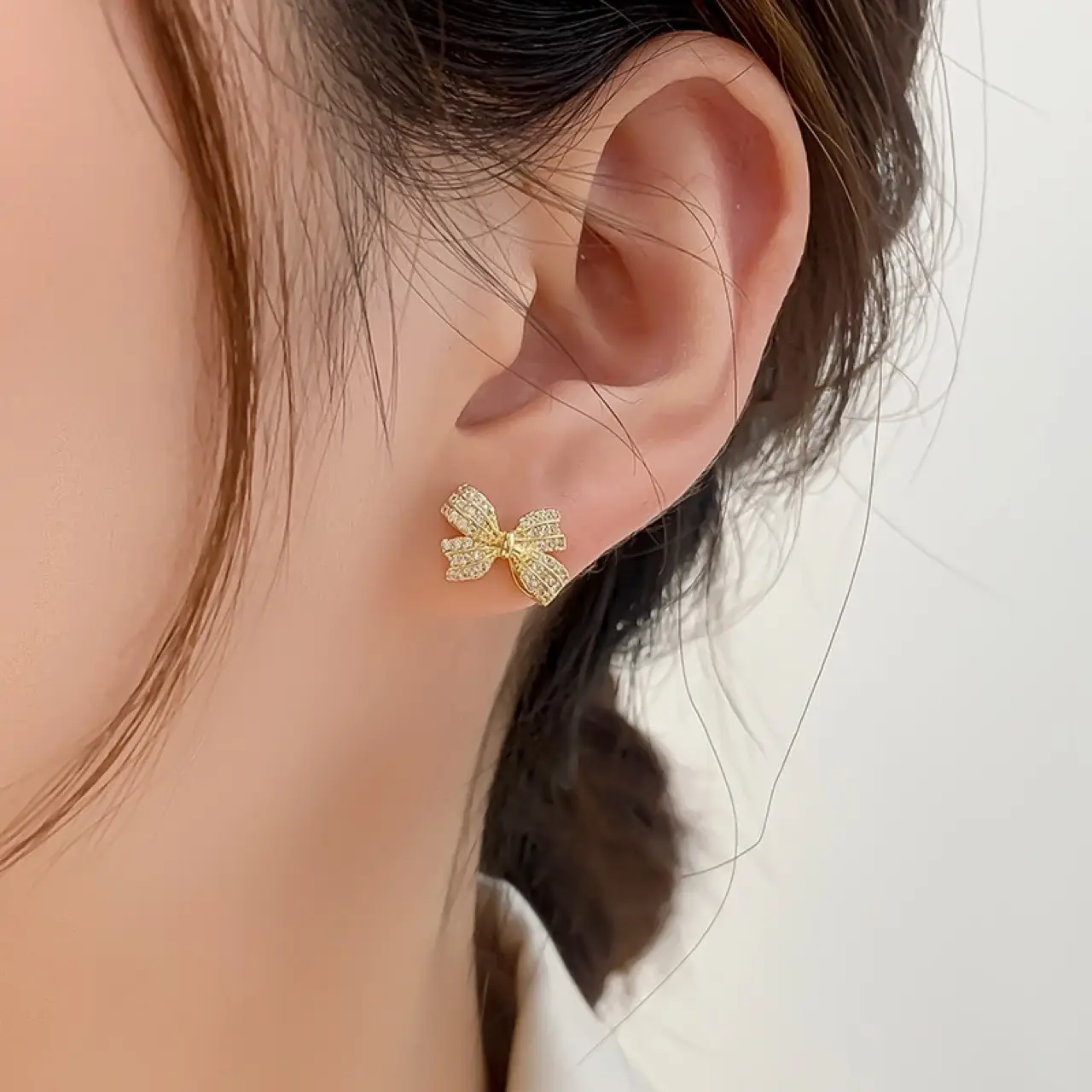 S925 Silver Pearl Bow Earrings for Girls