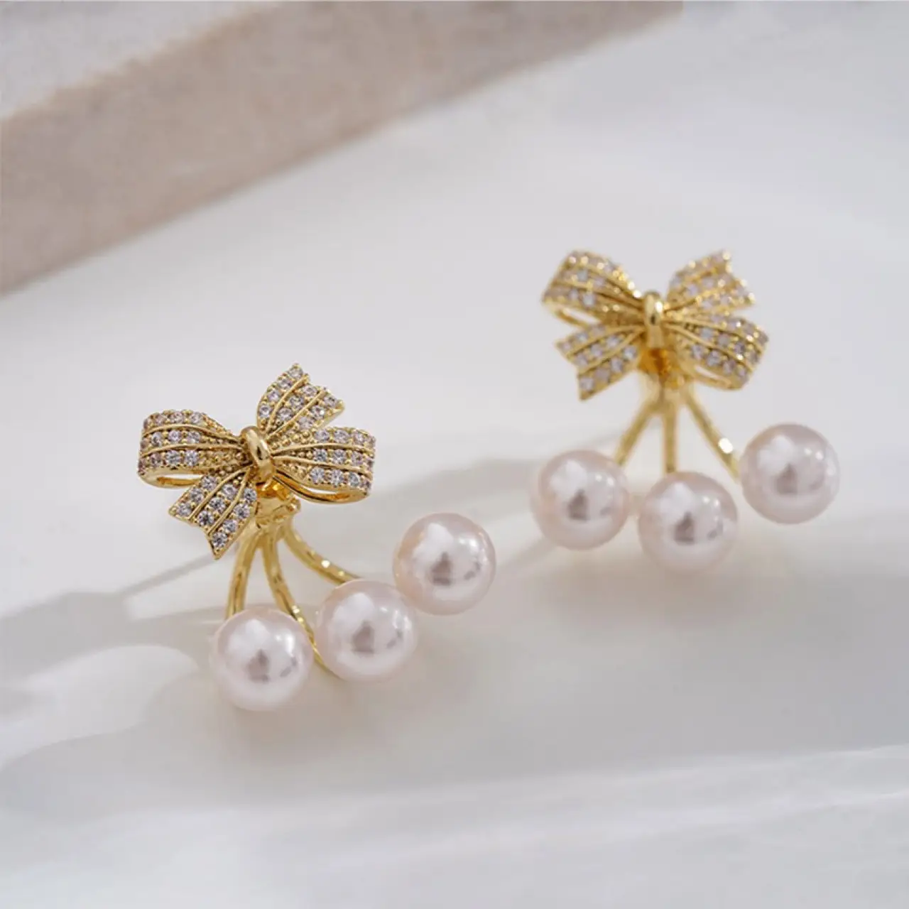S925 Silver Pearl Bow Earrings for Girls — feature 7