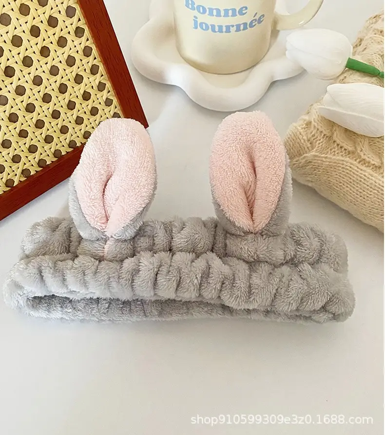 Pink Rabbit Ear Headband for Women Face Wash & Beauty — feature 21