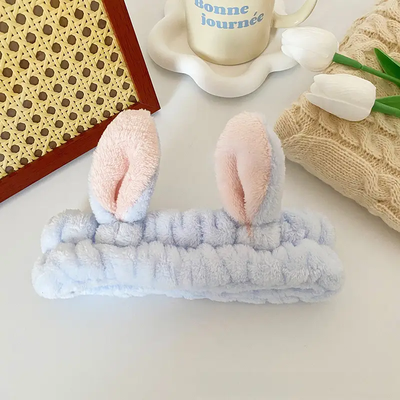 Pink Rabbit Ear Headband for Women Face Wash & Beauty - Image 2