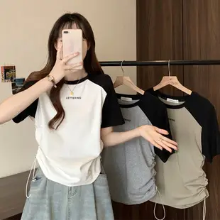 Black Velvet Long Sleeve Top with Split Hem Design — feature 5