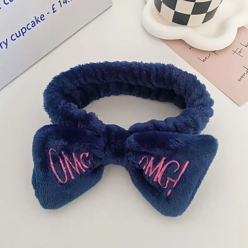 Blue Embroidered Bow Headband for Women - Image 13