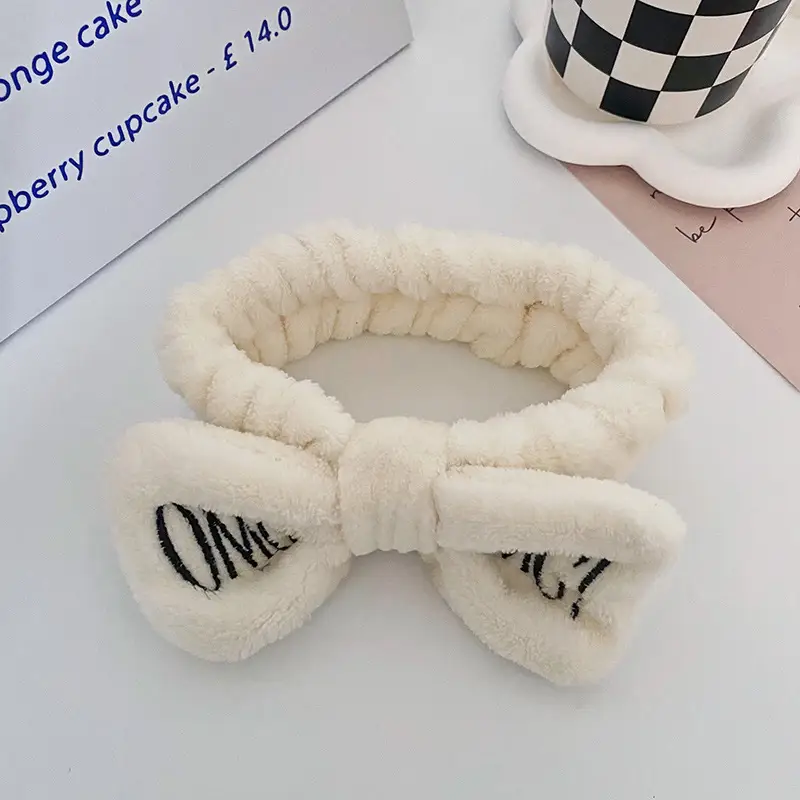 Blue Embroidered Bow Headband for Women - Image 2