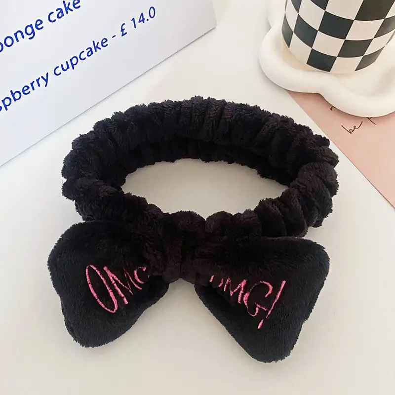 Blue Embroidered Bow Headband for Women - Image 4