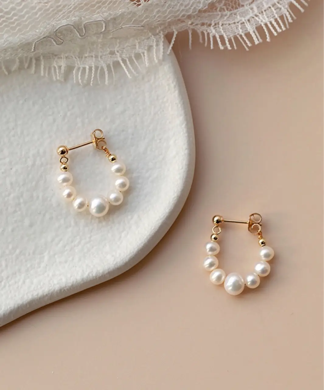 Retro Pearl Earrings Gold 14K Light Luxury — feature 6