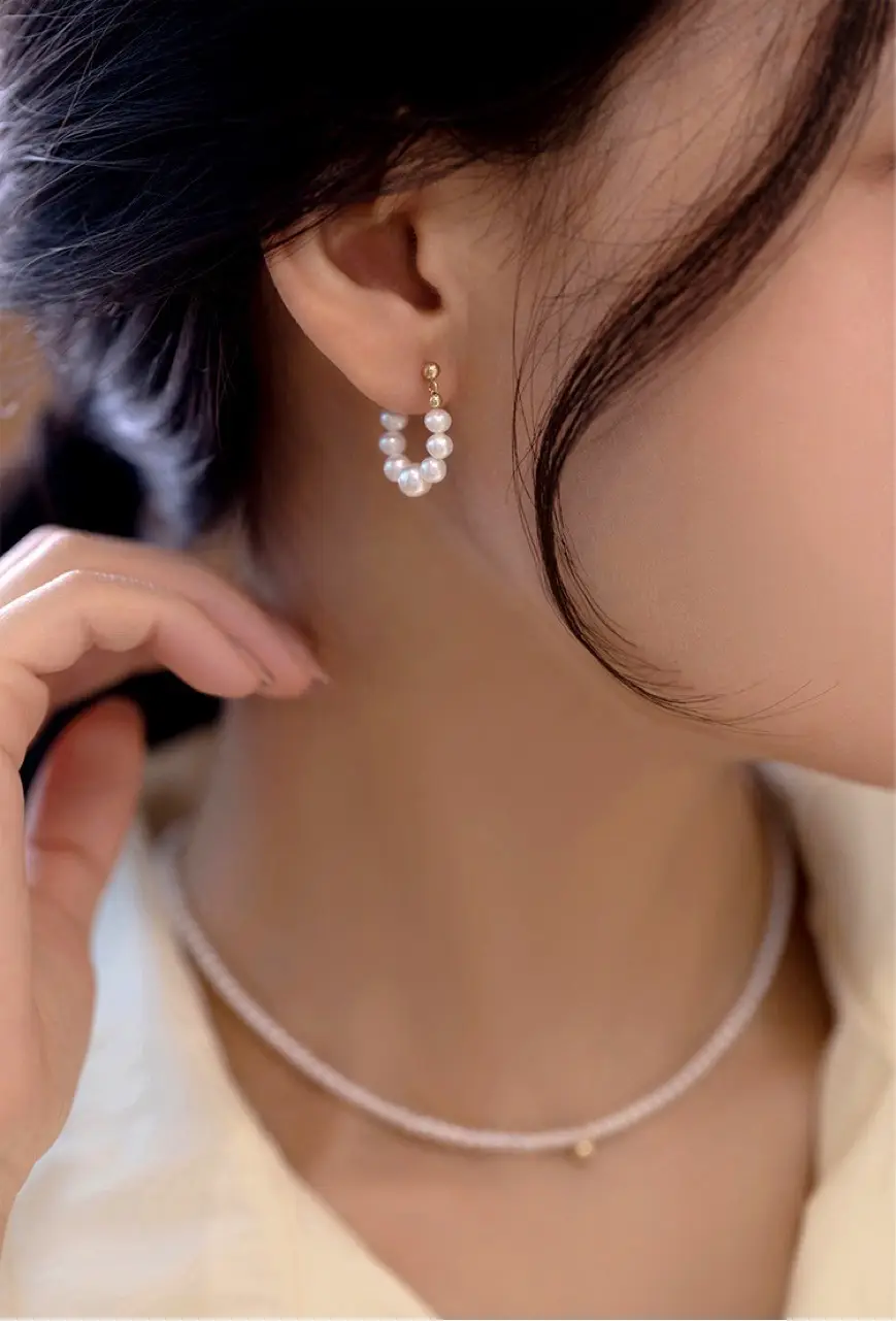 Retro Pearl Earrings Gold 14K Light Luxury — feature 8