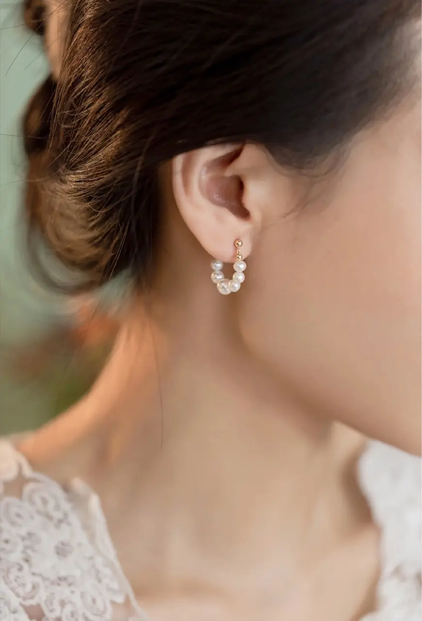 Retro Pearl Earrings Gold 14K Light Luxury — feature 9