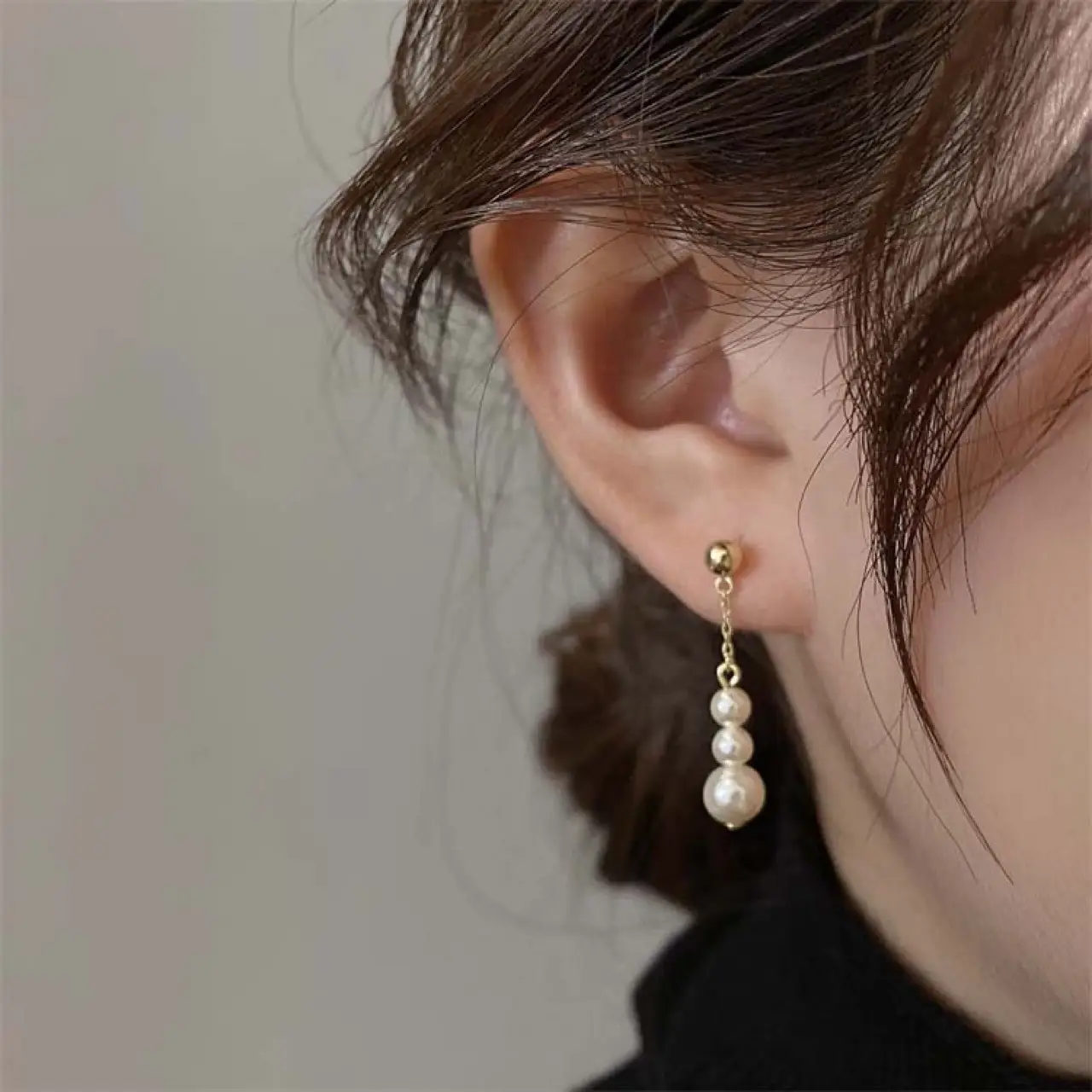 Classic White Pearl Earrings for Women - Image 3
